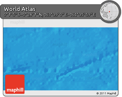 Shaded Relief 3D Map of the Area around 0° 10' 31" N, 164° 7' 30" E