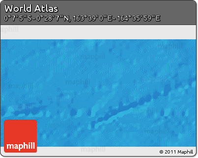 Shaded Relief 3D Map of the Area around 0° 10' 31" N, 164° 7' 30" E