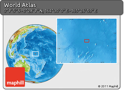 Physical Location Map of the Area around 0° 10' 31" N, 164° 58' 29" E