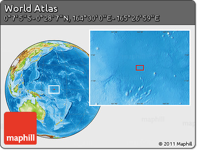 Physical Location Map of the Area around 0° 10' 31" N, 164° 58' 29" E