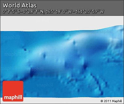 Physical 3D Map of the Area around 0° 10' 31" N, 164° 49' 29" W