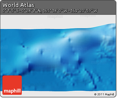 Physical 3D Map of the Area around 0° 10' 31" N, 164° 49' 29" W