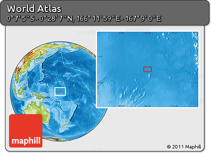 Physical Location Map of the Area around 0° 10' 31" N, 166° 40' 30" E
