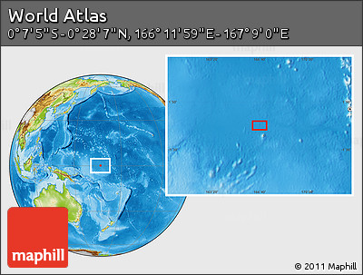 Physical Location Map of the Area around 0° 10' 31" N, 166° 40' 30" E