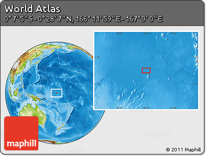 Physical Location Map of the Area around 0° 10' 31" N, 166° 40' 30" E