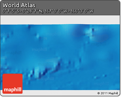 Shaded Relief 3D Map of the Area around 0° 10' 31" N, 166° 31' 30" W