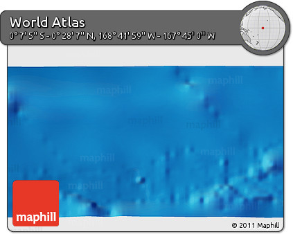 Physical 3D Map of the Area around 0° 10' 31" N, 168° 13' 29" W