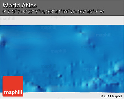 Physical 3D Map of the Area around 0° 10' 31" N, 168° 13' 29" W