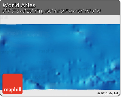 Physical 3D Map of the Area around 0° 10' 31" N, 168° 13' 29" W