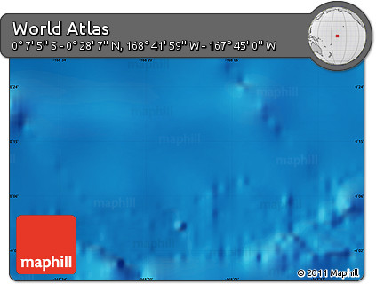 Physical Map of the Area around 0° 10' 31" N, 168° 13' 29" W