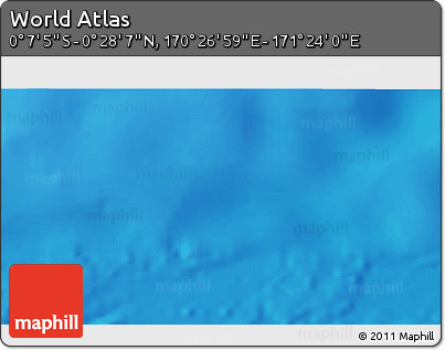 Physical 3D Map of the Area around 0° 10' 31" N, 170° 55' 30" E