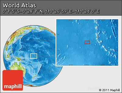 Physical Location Map of the Area around 0° 10' 31" N, 170° 55' 30" E