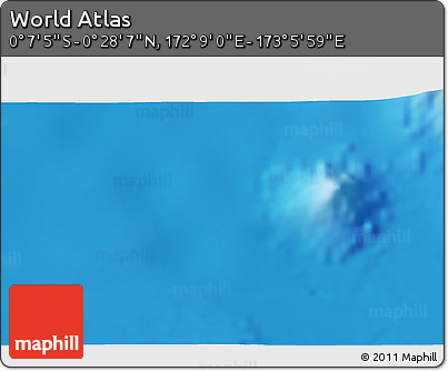 Physical 3D Map of the Area around 0° 10' 31" N, 172° 37' 30" E