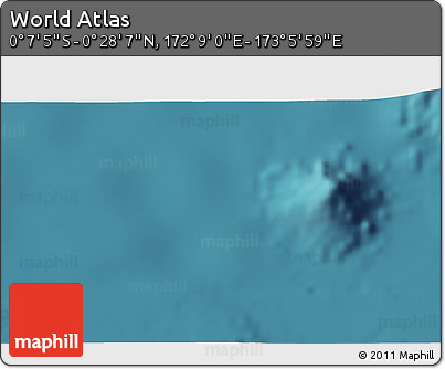 Satellite 3D Map of the Area around 0° 10' 31" N, 172° 37' 30" E