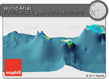 Satellite Panoramic Map of the Area around 0° 10' 31" N, 173° 28' 29" E