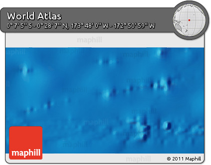 Physical 3D Map of the Area around 0° 10' 31" N, 173° 19' 29" W