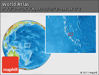 Physical Location Map of the Area around 0° 10' 31" N, 174° 19' 29" E