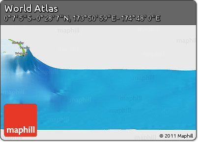 Physical Panoramic Map of the Area around 0° 10' 31" N, 174° 19' 29" E