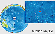 Physical Location Map of the area around 0° 10' 31" N, 174° 10' 30" W