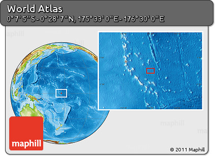 Physical Location Map of the Area around 0° 10' 31" N, 176° 1' 30" E