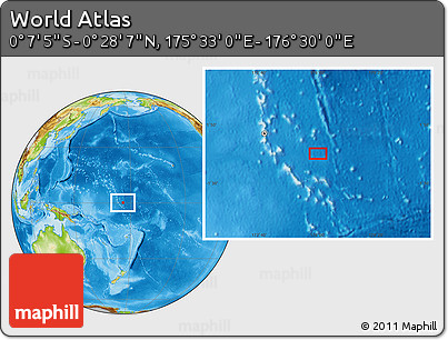 Physical Location Map of the Area around 0° 10' 31" N, 176° 1' 30" E