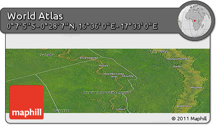 Satellite Panoramic Map of the Area around 0° 10' 31" N, 17° 4' 30" E