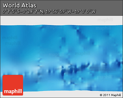 Physical 3D Map of the Area around 0° 10' 31" N, 19° 28' 30" W