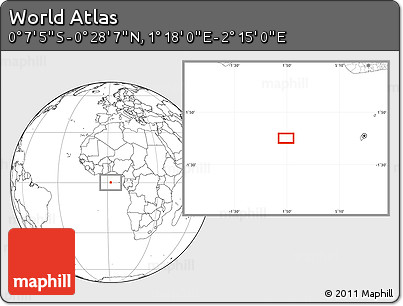 Blank Location Map of the Area around 0° 10' 31" N, 1° 46' 29" E
