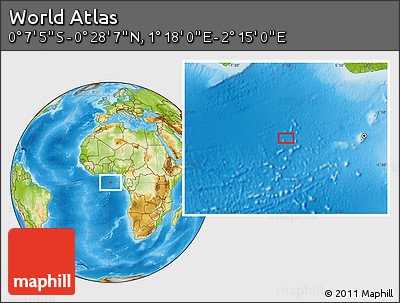 Physical Location Map of the Area around 0° 10' 31" N, 1° 46' 29" E