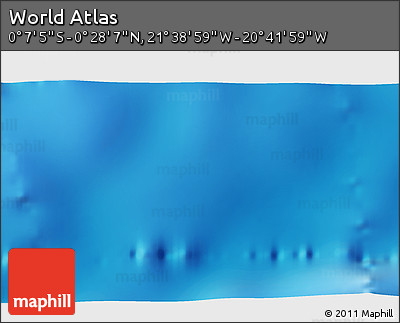 Physical 3D Map of the Area around 0° 10' 31" N, 21° 10' 29" W