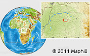 Physical Location Map of the area around 0° 10' 31" N, 22° 10' 29" E