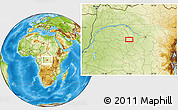 Physical Location Map of the area around 0° 10' 31" N, 23° 1' 29" E