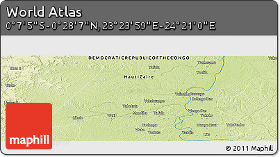 Physical Panoramic Map of the Area around 0° 10' 31" N, 23° 52' 30" E