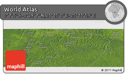 Satellite Panoramic Map of the Area around 0° 10' 31" N, 24° 43' 30" E