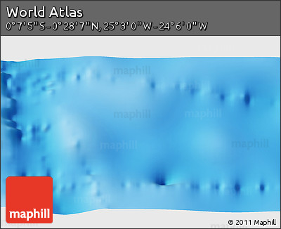 Physical 3D Map of the Area around 0° 10' 31" N, 24° 34' 30" W