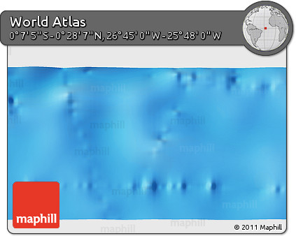 Physical 3D Map of the Area around 0° 10' 31" N, 26° 16' 29" W
