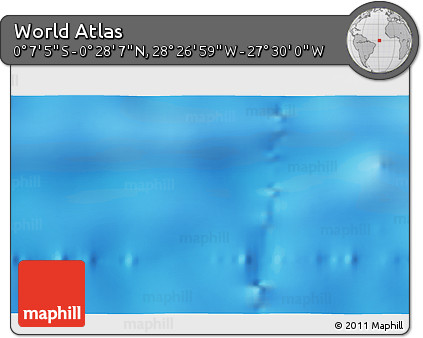 Physical 3D Map of the Area around 0° 10' 31" N, 27° 58' 30" W
