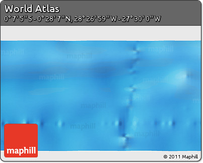 Physical 3D Map of the Area around 0° 10' 31" N, 27° 58' 30" W