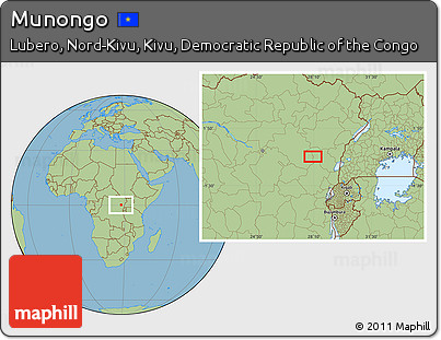 Savanna Style Location Map of Munongo