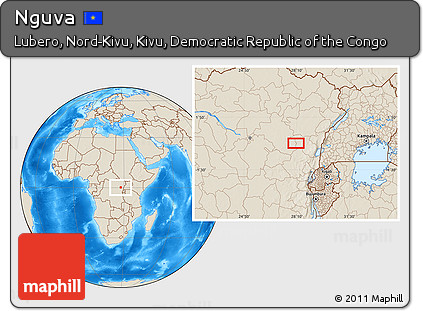 Shaded Relief Location Map of Nguva