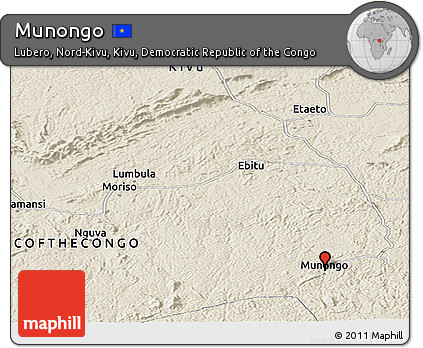 Shaded Relief Panoramic Map of Munongo