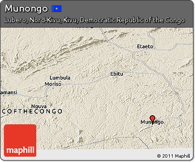 Shaded Relief Panoramic Map of Munongo