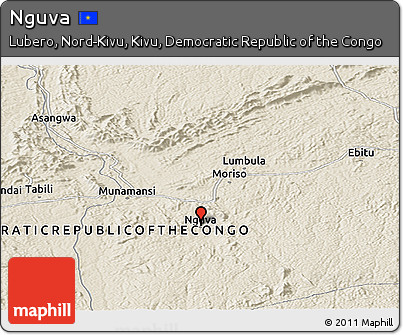 Shaded Relief Panoramic Map of Nguva