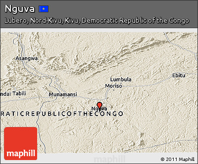 Shaded Relief Panoramic Map of Nguva
