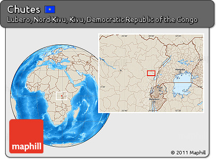Shaded Relief Location Map of Chutes