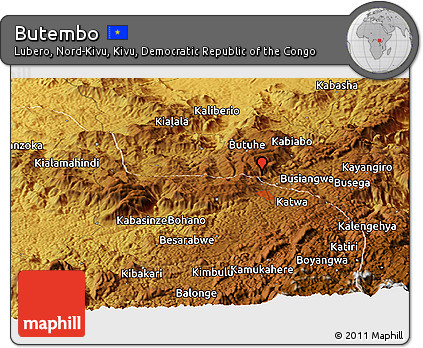 Physical Panoramic Map of Butembo