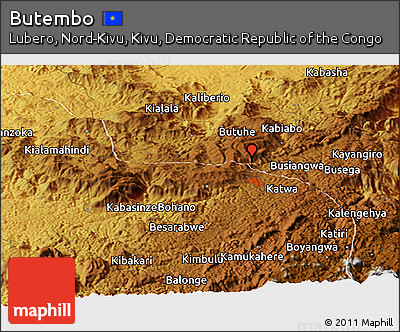 Physical Panoramic Map of Butembo