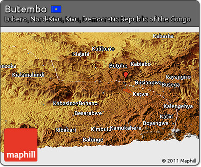 Physical Panoramic Map of Butembo