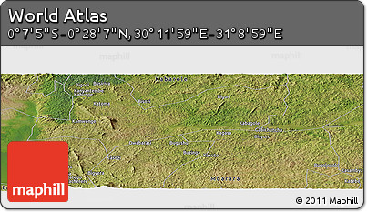 Satellite Panoramic Map of the Area around 0° 10' 31" N, 30° 40' 29" E