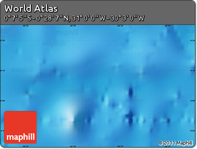 Physical Map of the Area around 0° 10' 31" N, 30° 31' 29" W